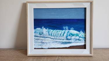 Wave Framed Seascape Painting thumb