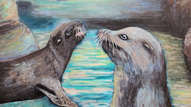 Original Contemporary Animal Painting by Vics Art