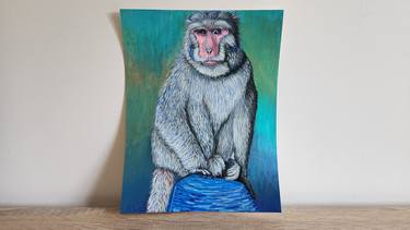 Monkey Acrylic Painting Unframed Home Decor Animal Art thumb