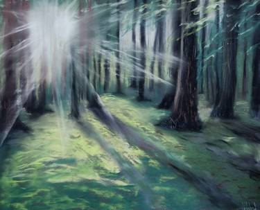 FOREST Landscape Pastel Drawing Landscape Art Forest Artwork thumb