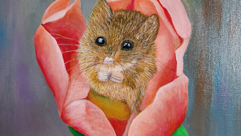 Original Contemporary Animal Painting by Vics Art