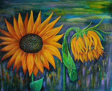 Acrylic Painting On Canvas -SUNFLOWERS Painting Flowers Painting thumb