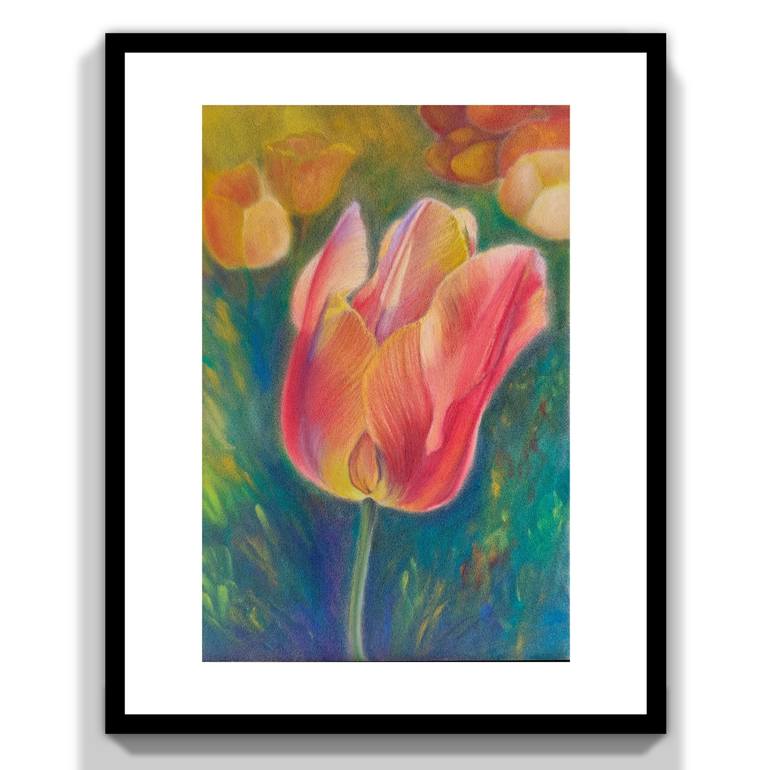 Original Fine Art Floral Painting by Vics Art