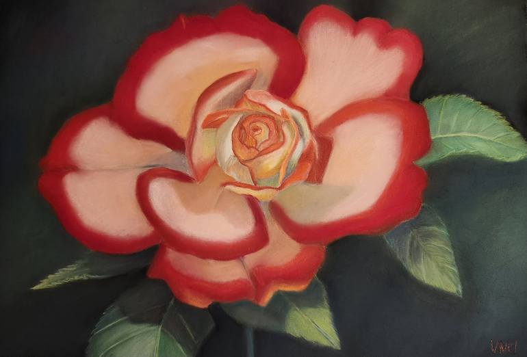 Bright Rose Painting by Vics Art | Saatchi Art