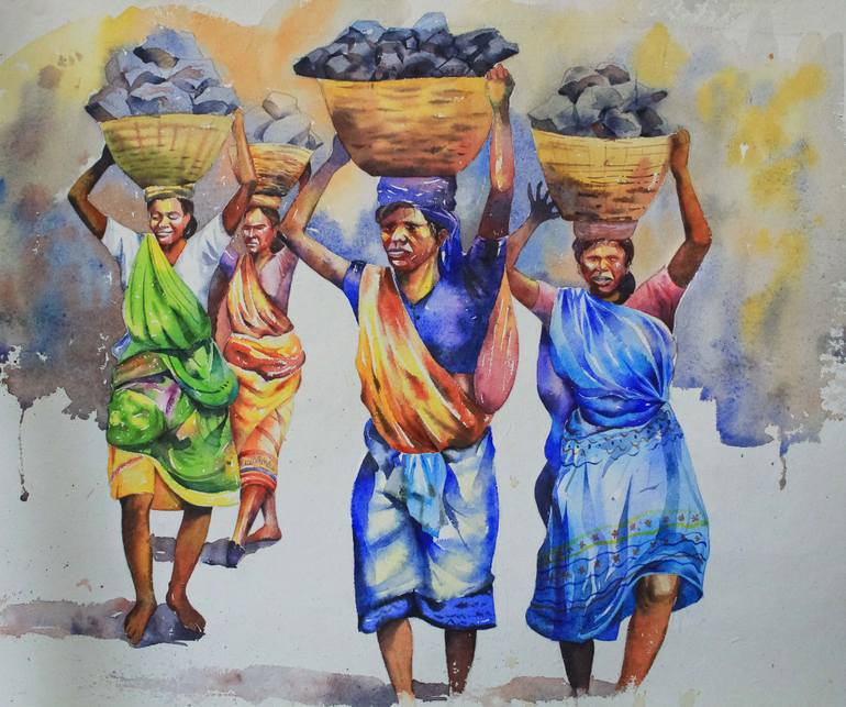 Original Figurative Landscape Painting by Deep Chattopadhyay