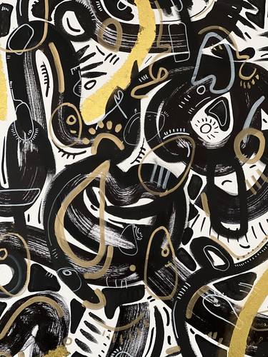 Print of Abstract Expressionism Patterns Drawings by Kofo Nolla-Omidiran