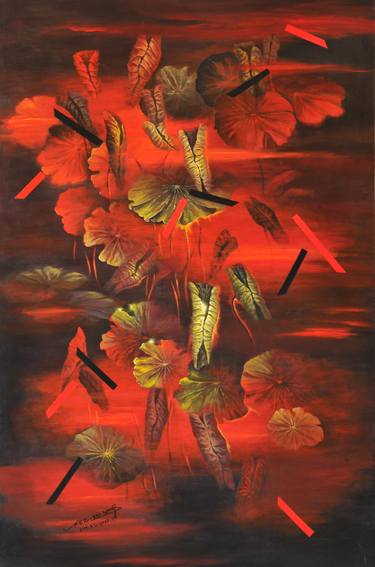 Original Surrealism Floral Painting by kai Deng