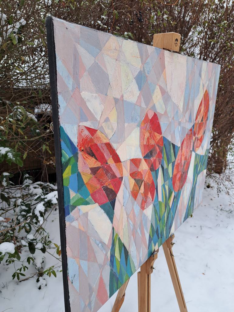 Original Cubism Botanic Painting by Iuliia Kotenko