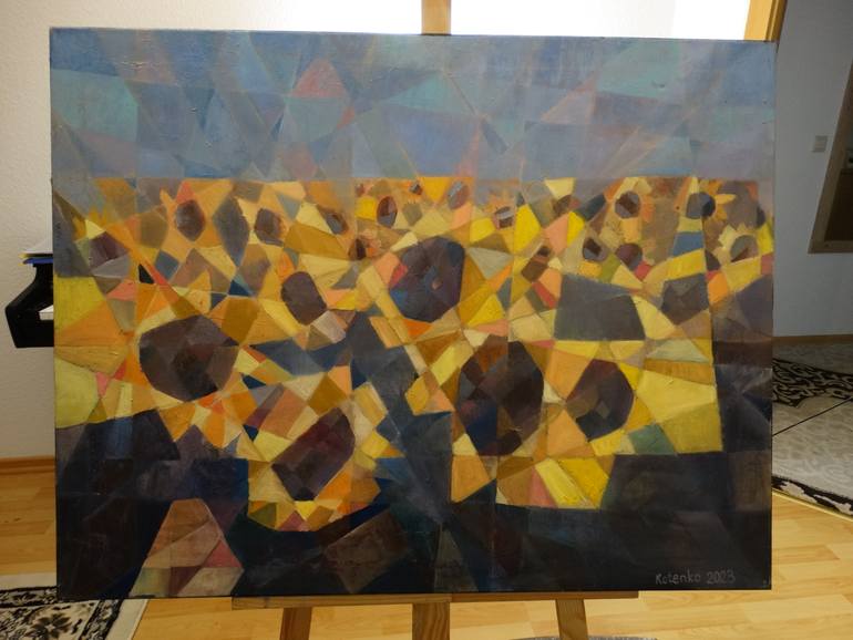 Original Abstract Floral Painting by Iuliia Kotenko