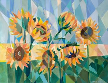 Original Abstract Floral Painting by Iuliia Kotenko