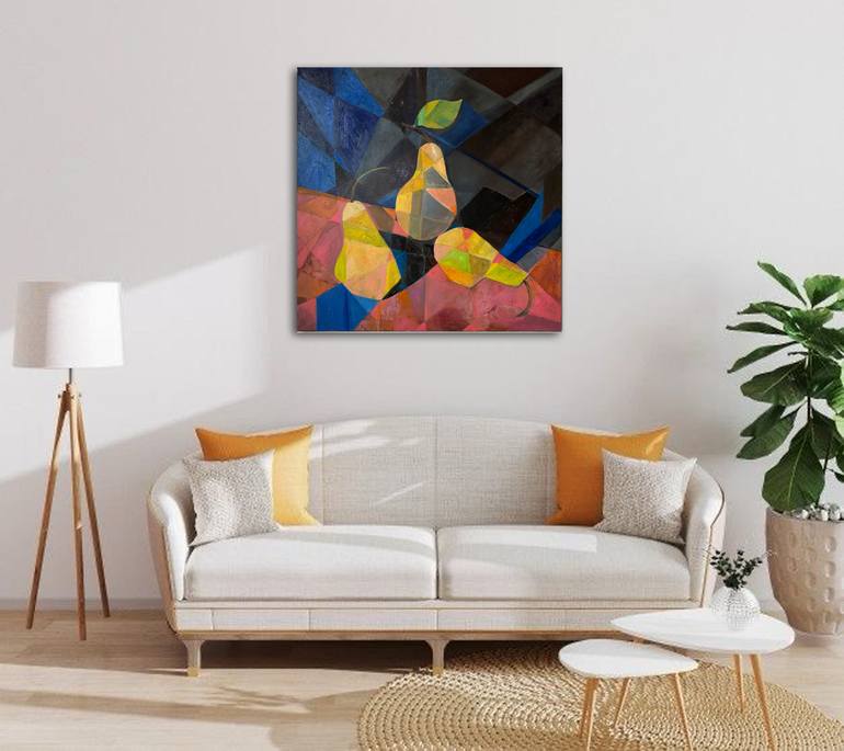 Original Geometric Still Life Painting by Iuliia Kotenko