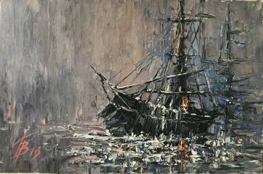 Original Impressionism Boat Paintings by Valerii Popov