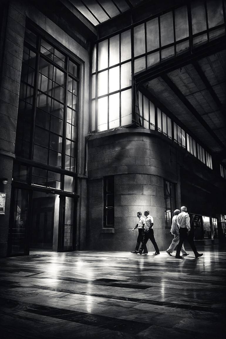 Original Architecture Photography by Areha Demir | Modernism Art on Paper | Through Stone and Light ( bnw version)