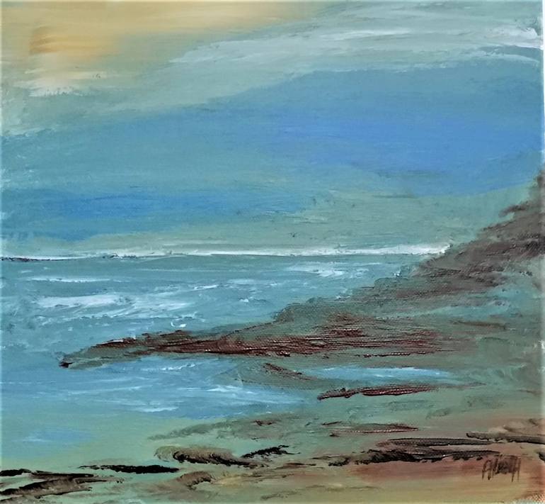 Original Impressionism Seascape Painting by Alie ten Hove