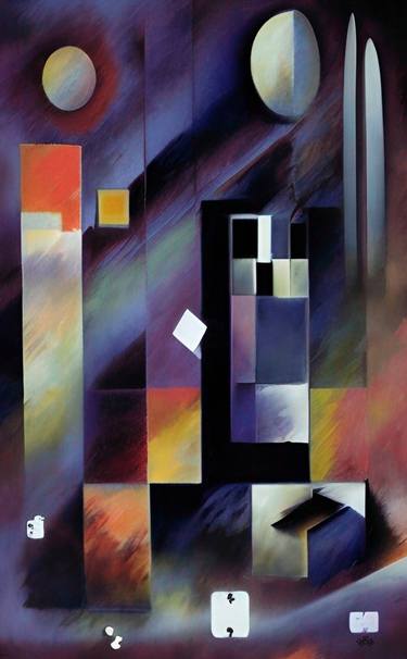 Original Cubism Abstract Paintings by Anna Alekberova