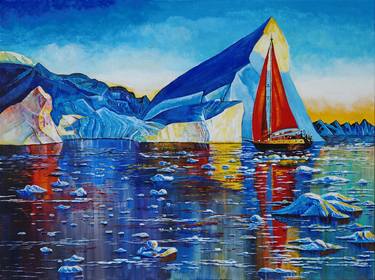 Print of Impressionism Yacht Paintings by Anatoliy Korchinov