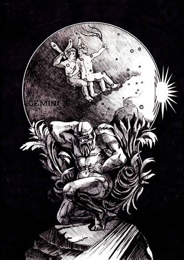 Original Conceptual Classical mythology Drawing by Anatoliy Korchinov