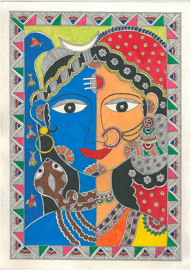 shiva madhubani painting