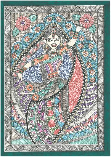 Original Folk Women Drawings by Vaijanti Makhija