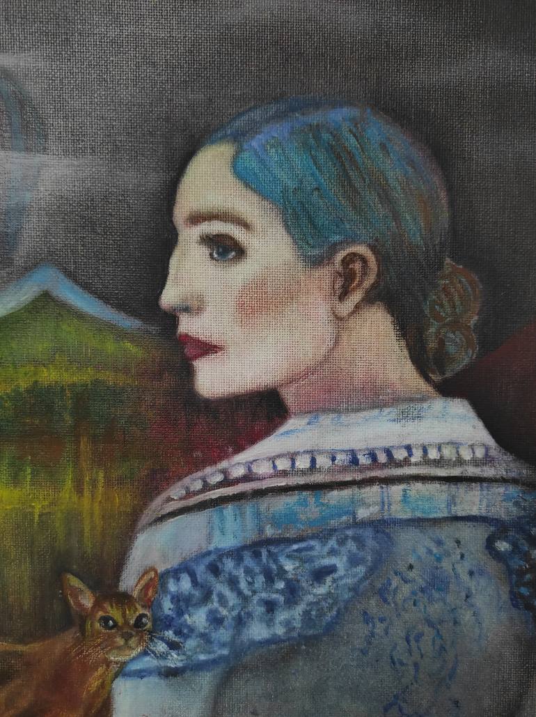 Original Impressionism People Painting by Inga Jelisejeva