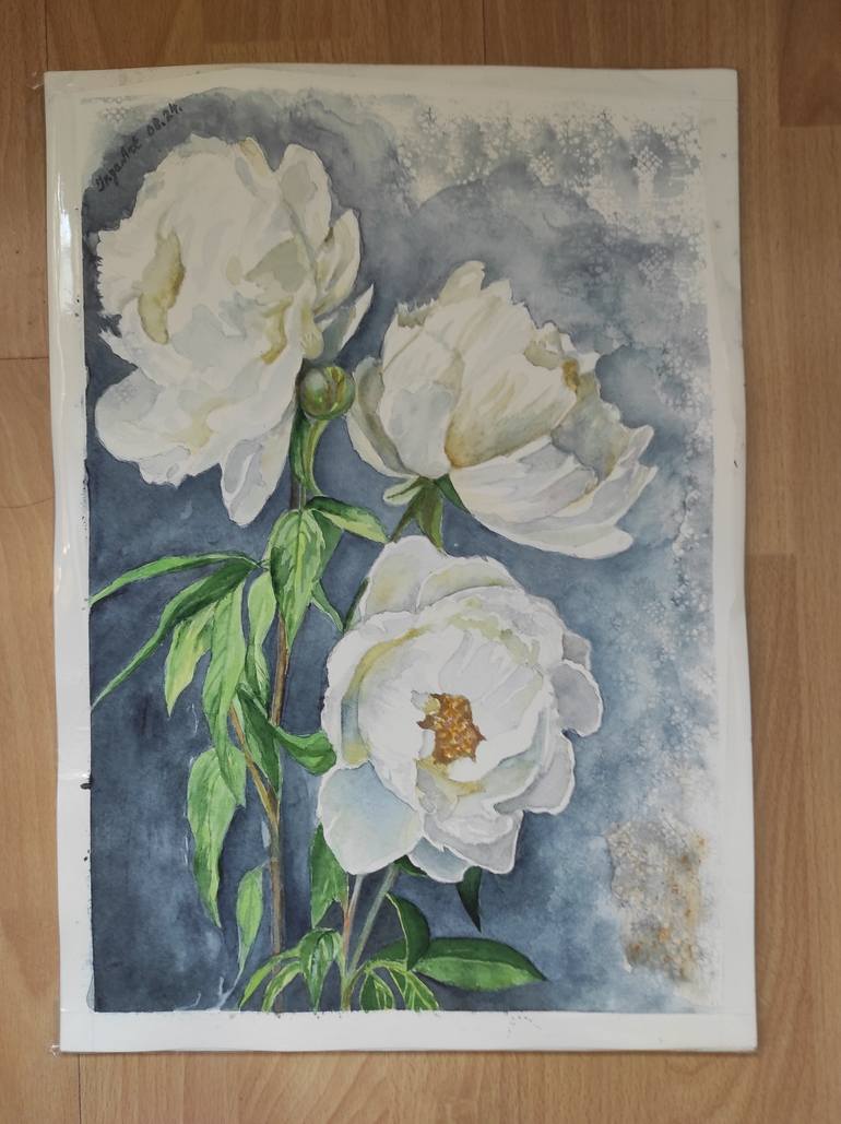 Original Contemporary Botanic Painting by Inga Jelisejeva