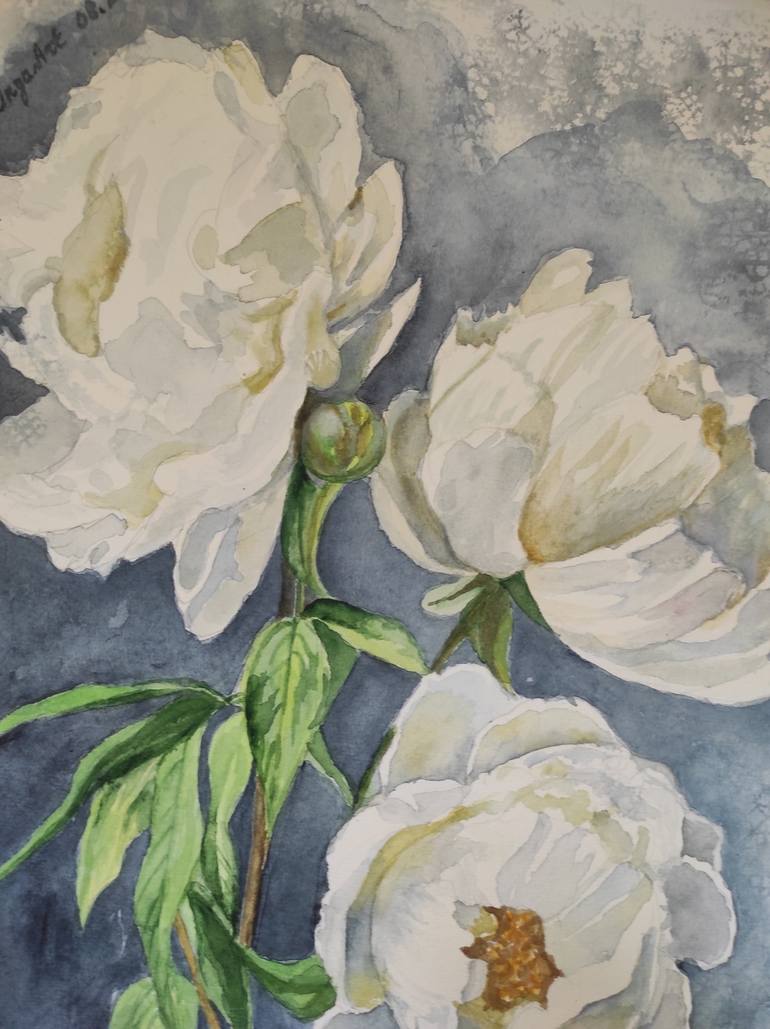 Original Contemporary Botanic Painting by Inga Jelisejeva