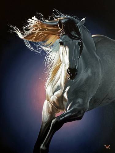 Original Photorealism Horse Paintings by Vitaly Kazantsev