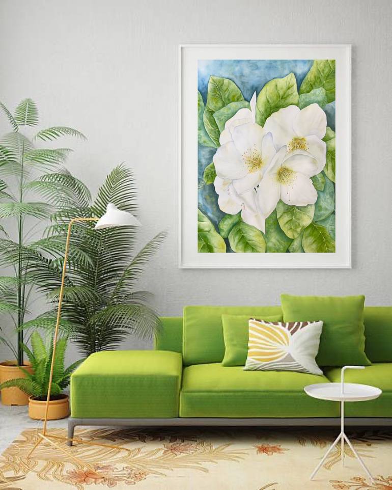 Original Art Deco Nature Painting by Dariya Pavlenko