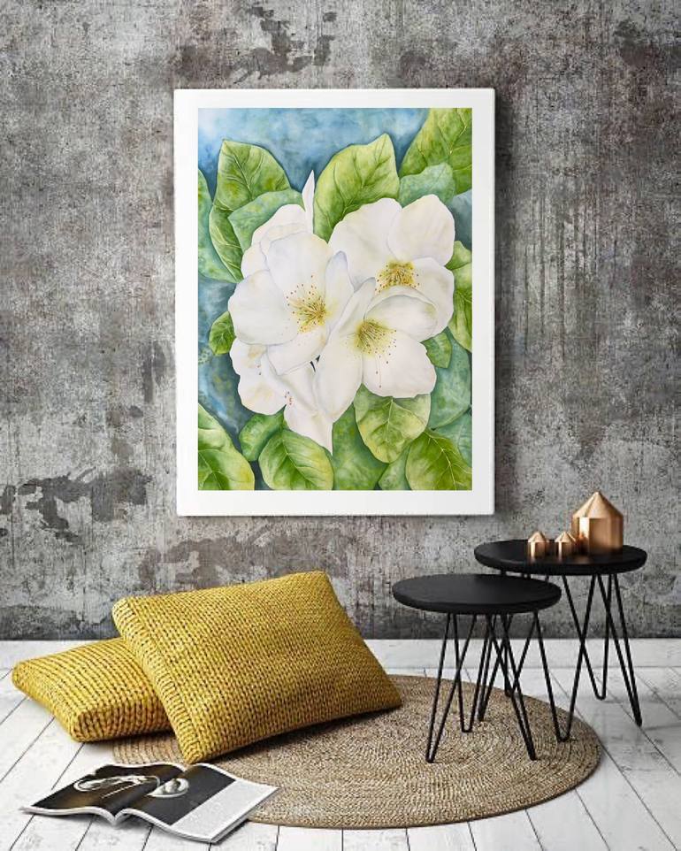 Original Art Deco Nature Painting by Dariya Pavlenko
