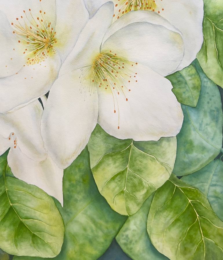 Original Art Deco Nature Painting by Dariya Pavlenko