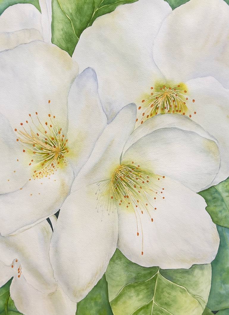 Original Art Deco Nature Painting by Dariya Pavlenko