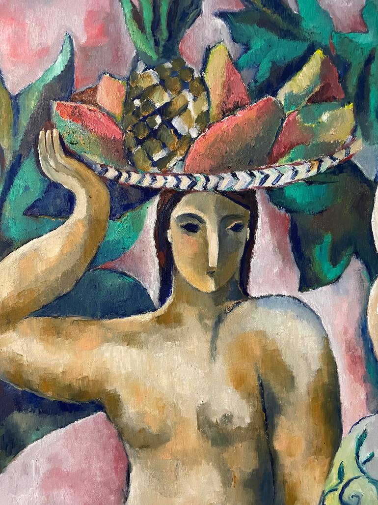 Original Art Deco Love Painting by Olga Bakhtina