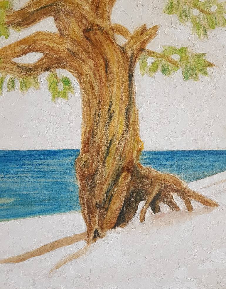 Original Contemporary Tree Painting by Dimitribali Pastpaintings