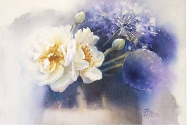 Original Illustration Floral Paintings by Natalja Bluma