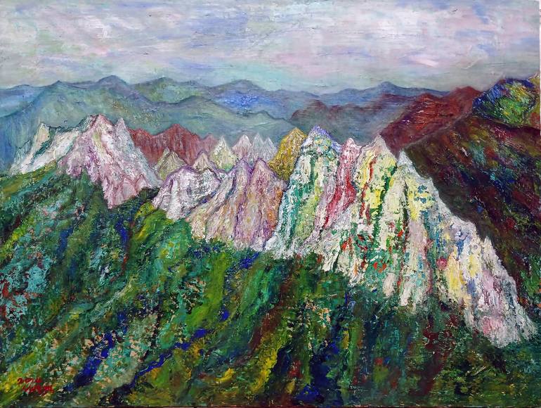 Original Abstract Expressionism Landscape Paintings by Seo Yeongyeong