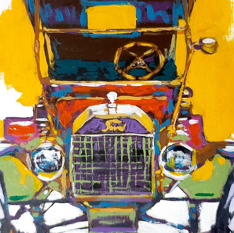 Original Art Deco Transportation Painting by Rohan Khuntale