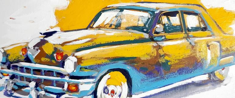 Original Art Deco Automobile Painting by ROHAN KHUNTALE