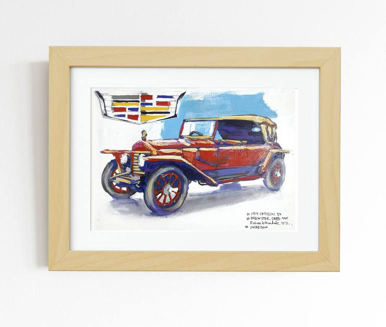 Original Art Deco Automobile Painting by ROHAN KHUNTALE