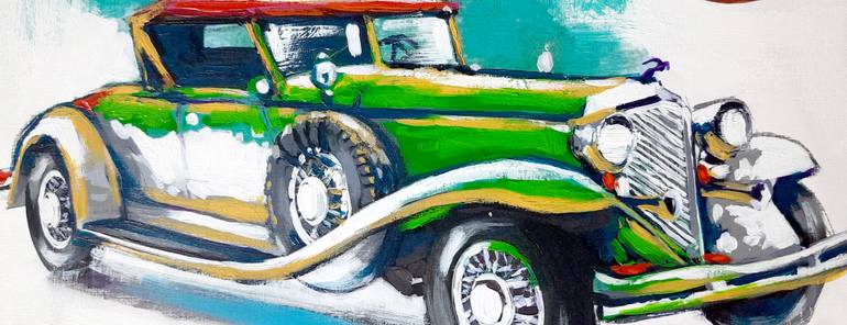 Original Art Deco Transportation Painting by Rohan Khuntale