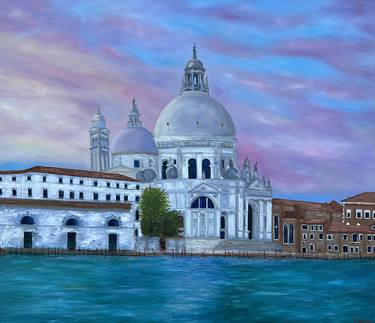 Venice at sunset Grand canal Italy thumb