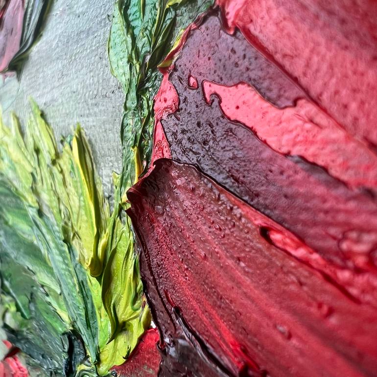 Original Abstract Floral Painting by Elvira Gord