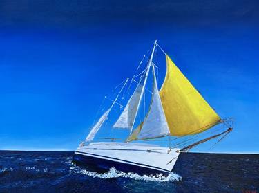 Summer. Sailing boat. Sea. thumb