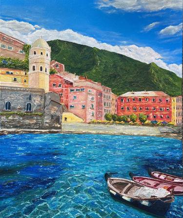 Coastal Symphony: Cinque Terre Italy oil painting thumb