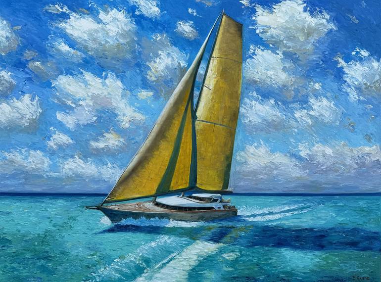 Print of Abstract Seascape Paintings by Elvira Gord