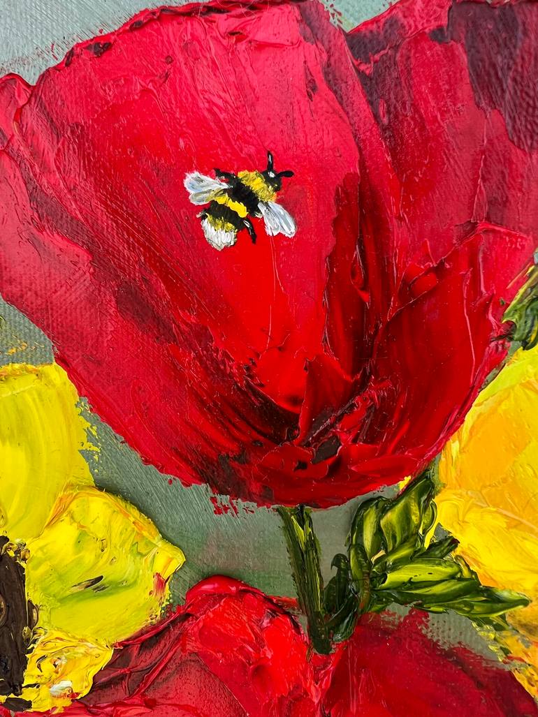 Original Abstract Floral Painting by Elvira Gord