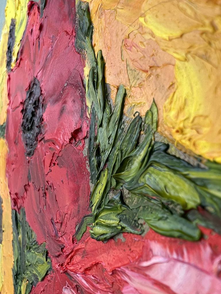 Original Abstract Floral Painting by Elvira Gord