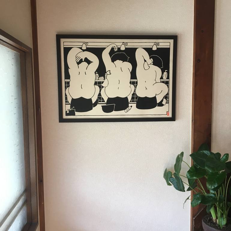 Original Naive Men Printmaking by Bruno Albert-Gondrand