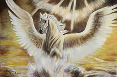 Pegasus oil painting fantasy horses thumb