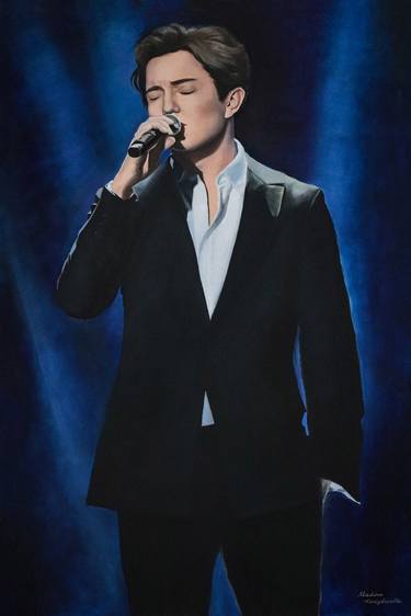 Dimash is singing Kudaibergen dears dq large oil stage perform thumb