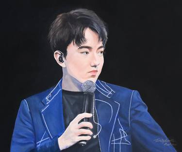 Singer. Dimash Kudaibergen oil portrait painting art piece work thumb